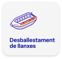 Desballestament professional de llanxa a motor en procés de desmuntatge a drassana.